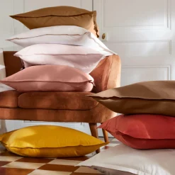 Housse de couette percale de coton (280 x 240 cm) Cali Jaune moutarde