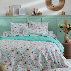 Housse de couette percale de coton (260 x 240 cm) Roxane Multicolore