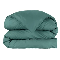 Housse de couette percale de coton (260 x 240 cm) Cali Bleu canard