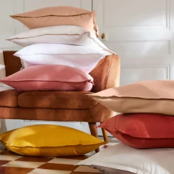 Housse de couette percale de coton (280 x 240 cm) Cali Rose pêche