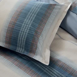 Housse de couette percale de coton (280 x 240 cm) Esteban Bleue