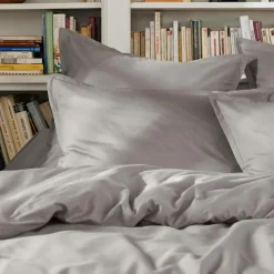 Housse de couette percale de coton (140 x 200 cm) Cali Gris clair