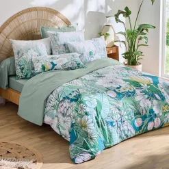 Housse de couette percale de coton (200 x 200 cm) Bali Verte