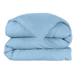 Housse de couette percale de coton (260 x 240 cm) Cali Bleu ciel