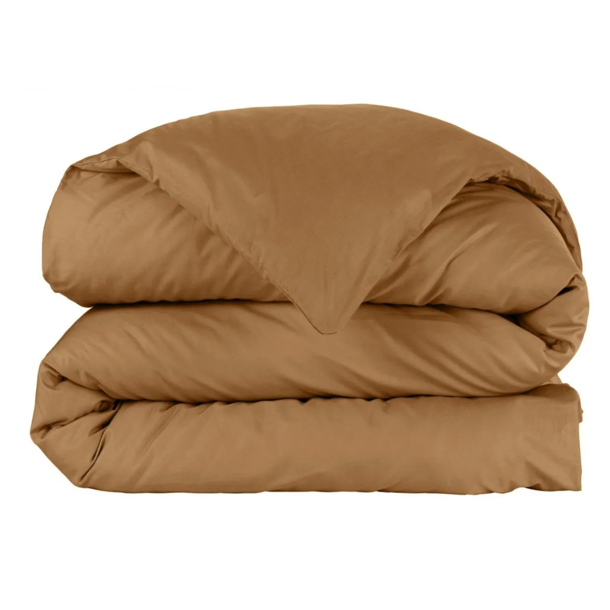 Housse de couette percale de coton (260 x 240 cm) Cali Camel