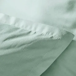 Housse de couette percale de coton (260 x 240 cm) Cali Vert eucalyptus