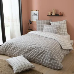 Housse de couette percale de coton (200 x 200 cm) Max Grise