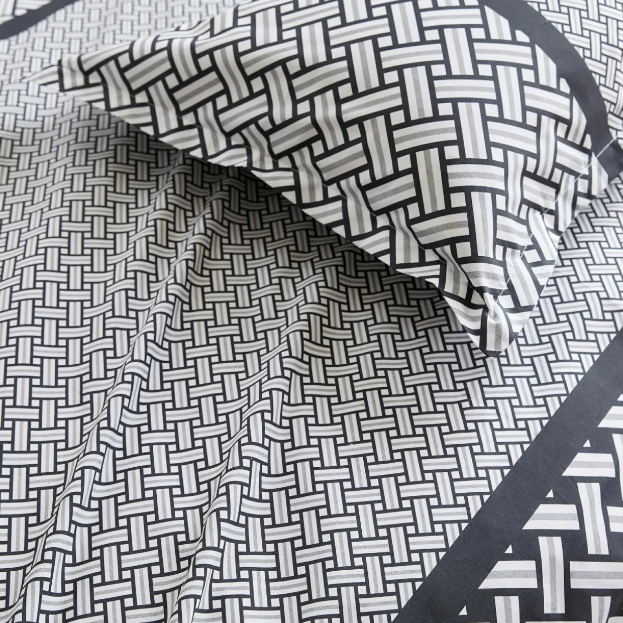 Housse de couette percale de coton (240 x 220 cm) Riviera Grise