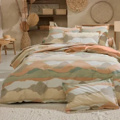 Housse de couette percale de coton (280 x 240 cm) Land Beige Craie