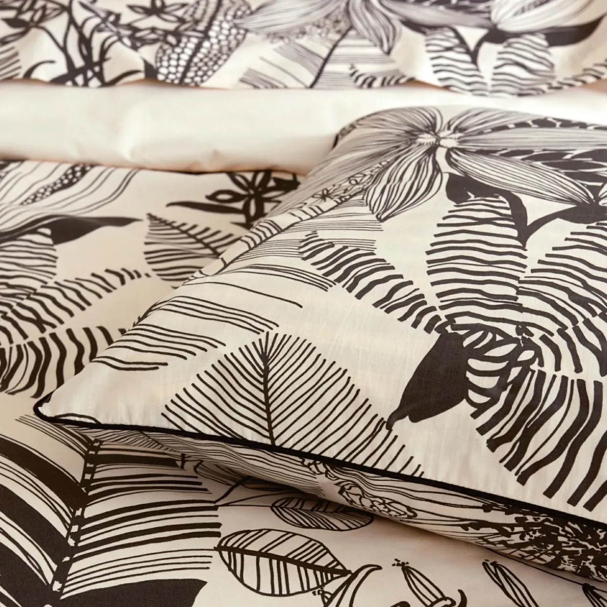 Housse de couette percale de coton (280 x 240 cm) Alba Noire