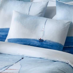 Housse de couette percale de coton (240 x 220 cm) Regate Bleue