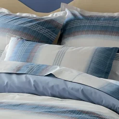 Housse de couette percale de coton (140 x 200 cm) Esteban Bleue