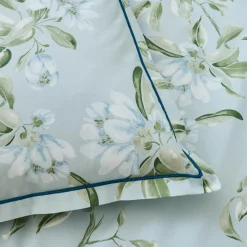 Housse de couette percale de coton (260 x 240 cm) Eléna Nil Verte