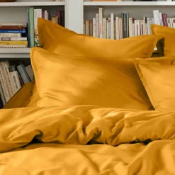 Housse de couette percale de coton (140 x 200 cm) Cali Jaune moutarde