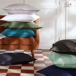 Housse de couette percale de coton (260 x 240 cm) Cali Gris anthracite