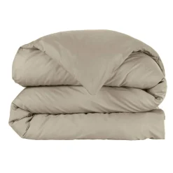 Housse de couette percale de coton (280 x 240 cm) Cali Taupe