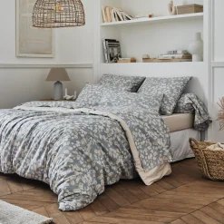 Housse de couette percale de coton (200 x 200 cm) Lison Grise