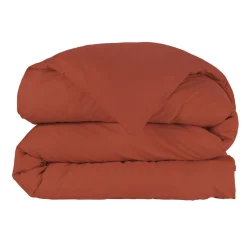 Housse de couette percale de coton (240 x 220 cm) Cali Terracotta