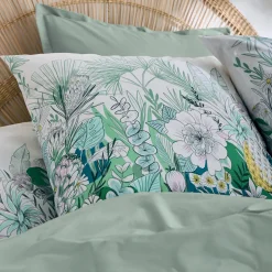 Housse de couette percale de coton (260 x 240 cm) Bali Verte