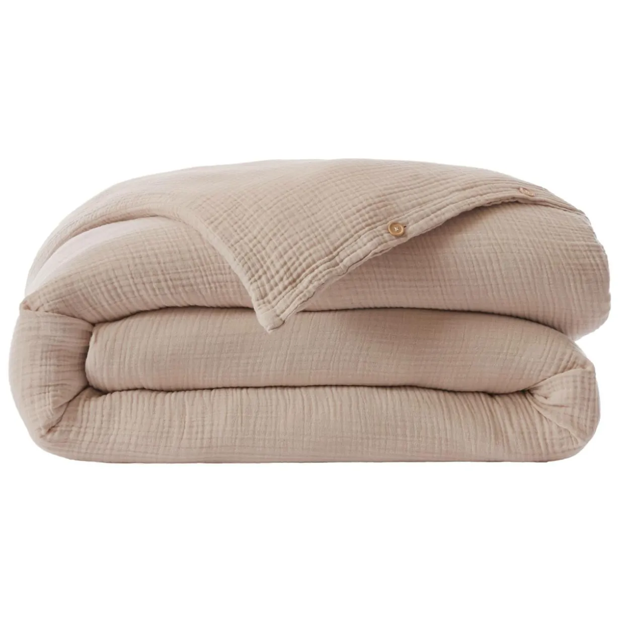 Housse de couette quadruple gaze de coton (240 x 220 cm) Victoria x Gaïa Ficelle