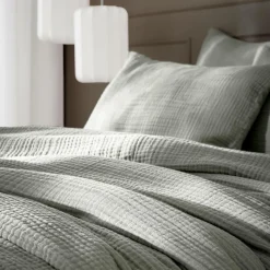 Housse de couette quadruple gaze de coton (200 x 200 cm) Victoria x Gaïa Vert romarin
