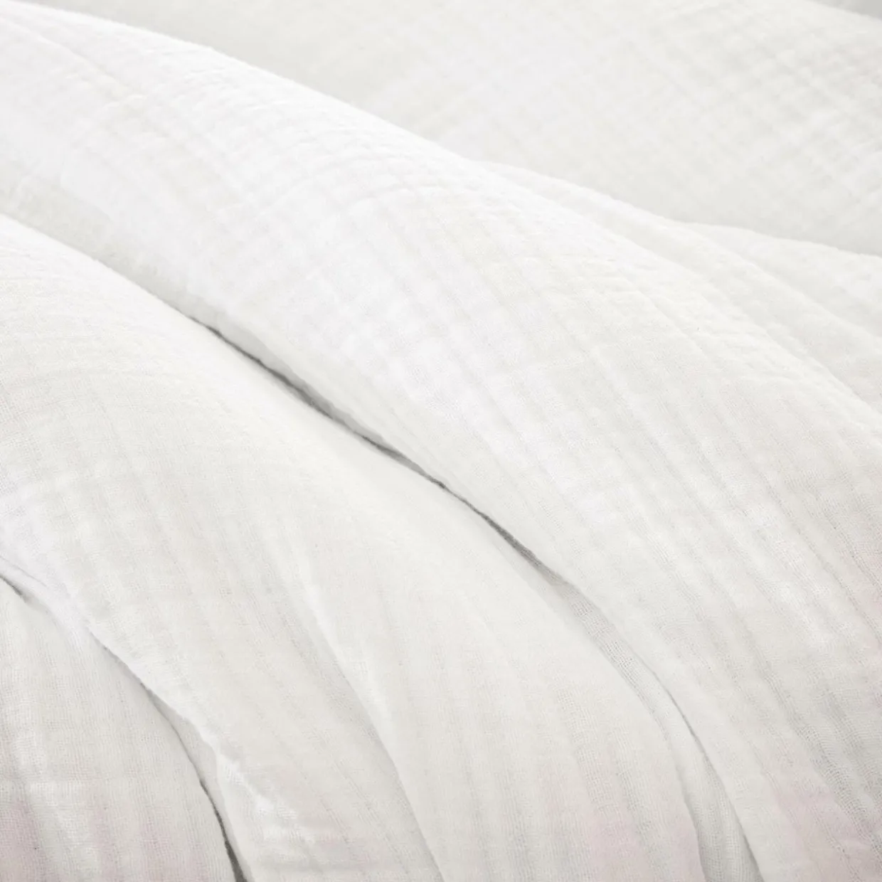 Housse de couette quadruple gaze de coton (280 x 240 cm) Victoria x Gaïa Blanc chantilly