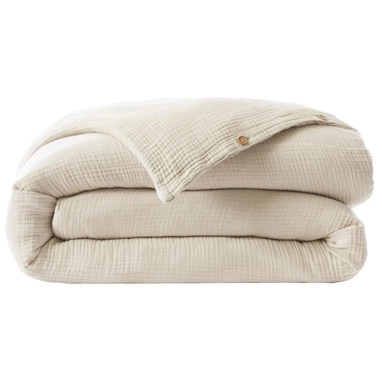 Housse de couette quadruple gaze de coton (240 x 220 cm) Victoria x Gaïa Beige pampa