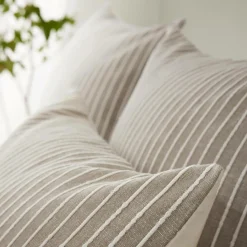Housse de couette réversible coton texturé et percale (240 x 220 cm) Alice Ecru