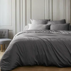 Housse de couette satin de bambou (240 x 220 cm) Sienna Gris granit