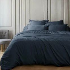 Housse de couette satin de bambou (200 x 200 cm) Sienna Bleu nuit