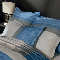 Housse de couette satin de coton (140 x 200 cm) Tiago Bleue