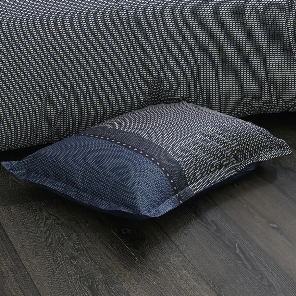 Housse de couette satin de coton (240 x 220 cm) Enzo Bleue