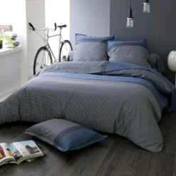 Housse de couette satin de coton (260 x 240 cm) Enzo Bleue
