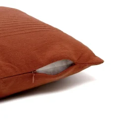 Housse de coussin carrée coton tissé (40 x 40 cm) Léa Terracotta