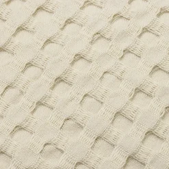 Housse de coussin carrée coton nid d'abeille (40 x 40 cm) Maya Beige pampa