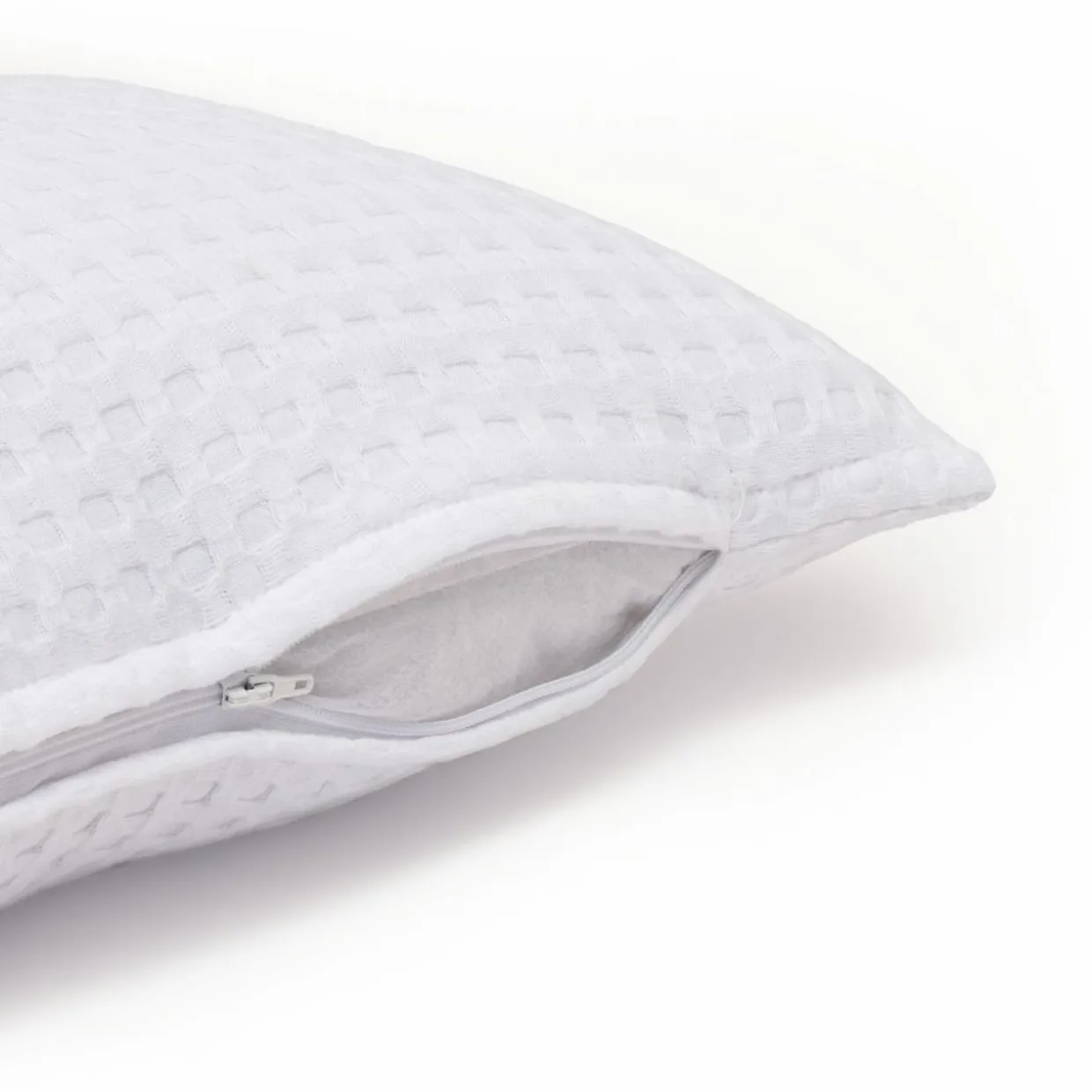 Housse de coussin carrée coton nid d'abeille (40 x 40 cm) Maya Blanche