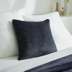 Housse de coussin carrée flanelle (45 x 45 cm) Didou Gris anthracite