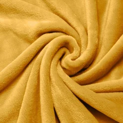 Housse de coussin carrée flanelle (45 x 45 cm) Didou Jaune moutarde