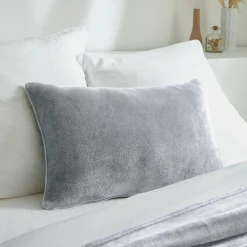 Housse de coussin rectangulaire flanelle (40 x 60 cm) Didou Gris clair