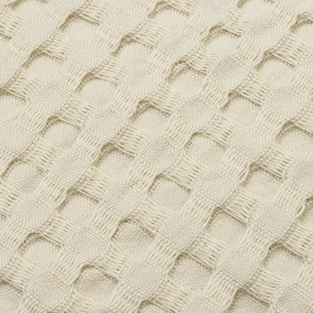 Housse de coussin rectangulaire coton nid d'abeille (30 x 50 cm) Maya Beige pampa