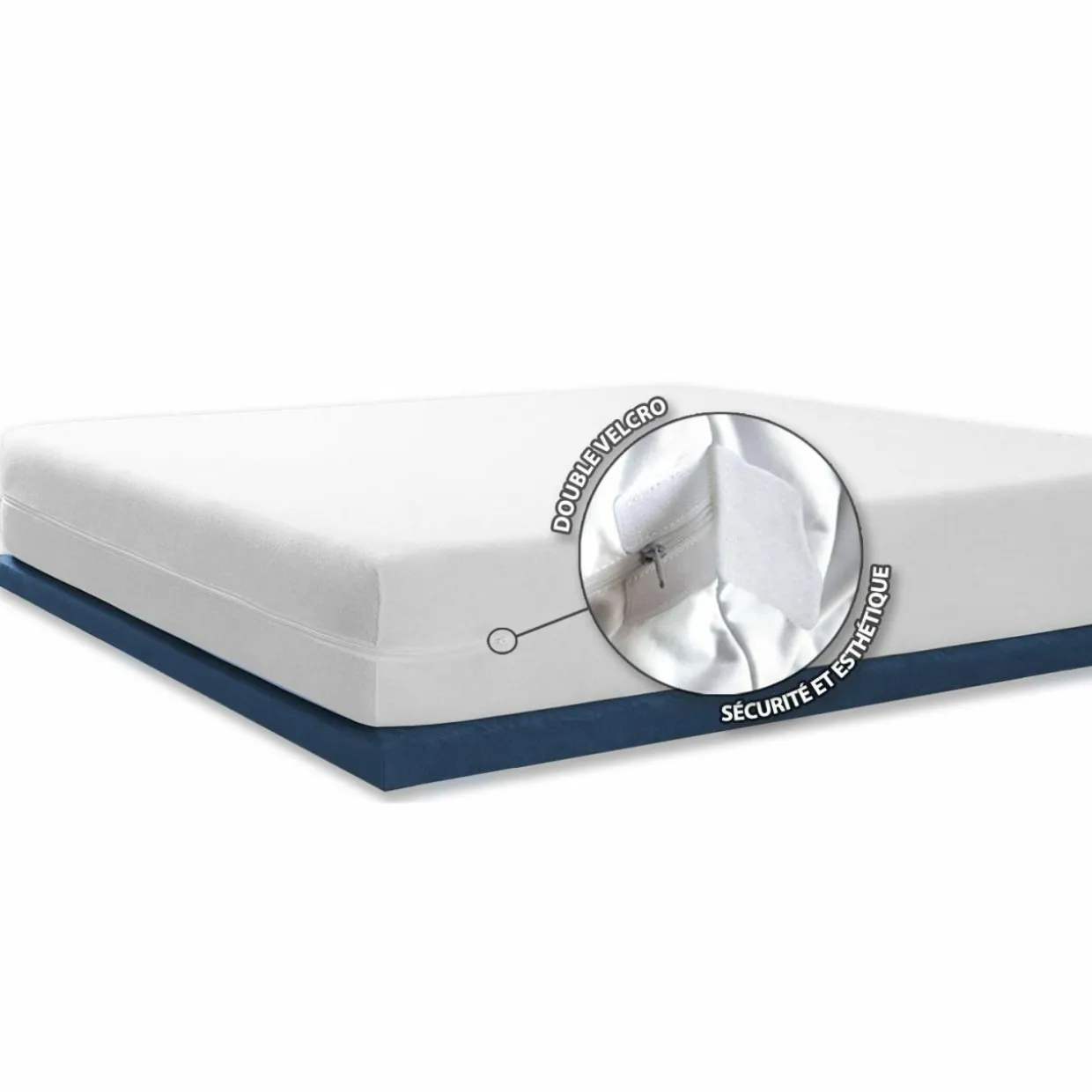 Housse de matelas intégrale anti-punaises de lit (180 x 200 cm) Ombeline Blanche