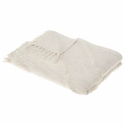Jeté de canapé coton (130 x 180 cm) Inca Ivoire