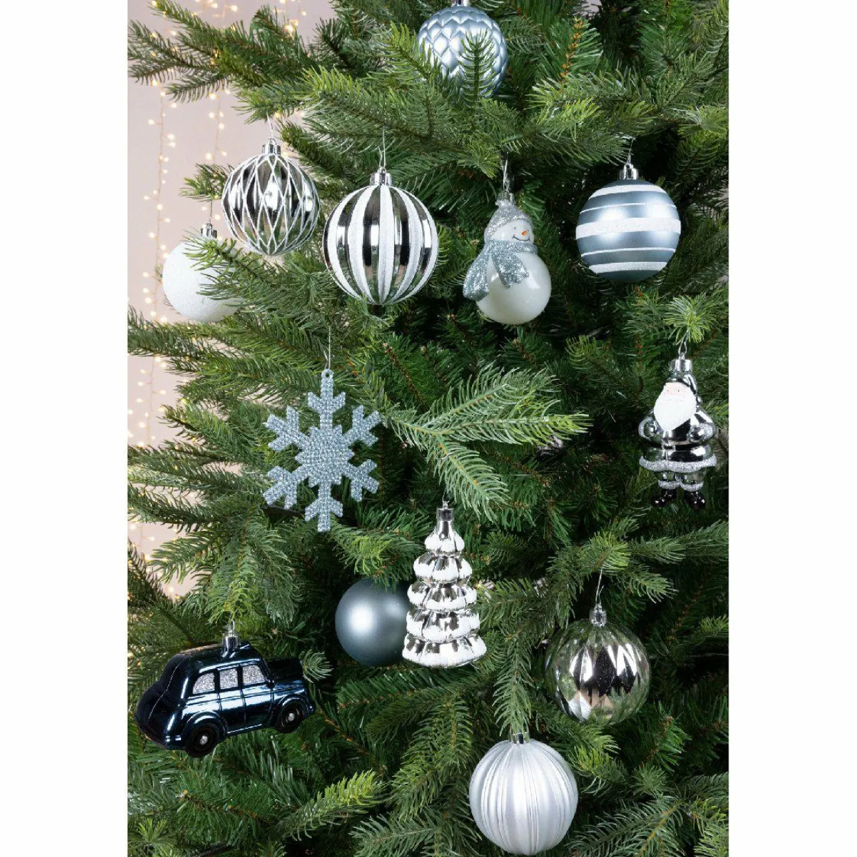 Kit de décoration de sapin de Noël Tradition Bleu clair/Blanc/ Bleu nuit