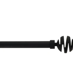 Kit de tringle rideau extensible (L120 - L210 cm / D19 mm) Villalouise Noir mat