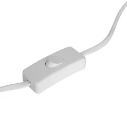 Lampe à poser bouclette et métal (H49 cm) Tina Blanc et or