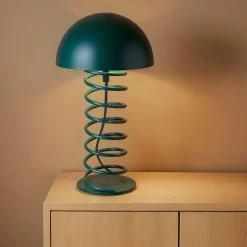 Lampe à poser en métal (H32 cm) Zigzag Bleue