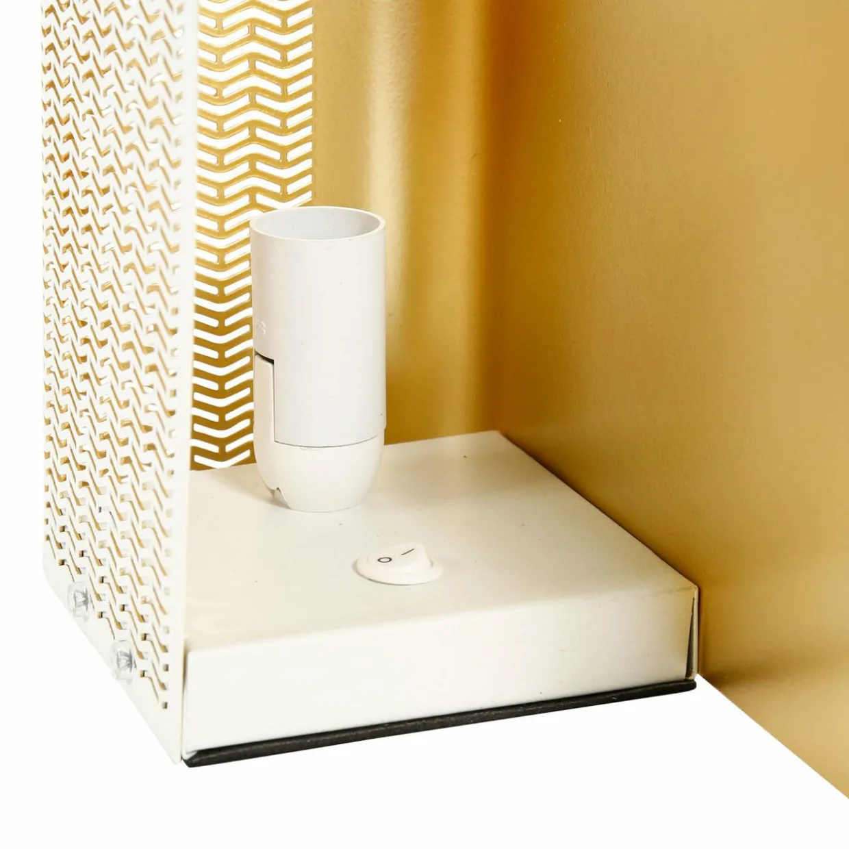 Lampe à poser en métal (L25 x H16 cm) Aladin Dorée et blanche