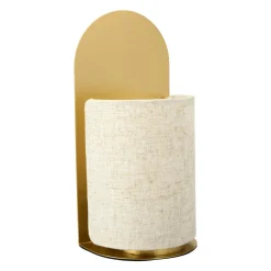 Lampe à poser métal et lin (H27 cm) Ornella Or