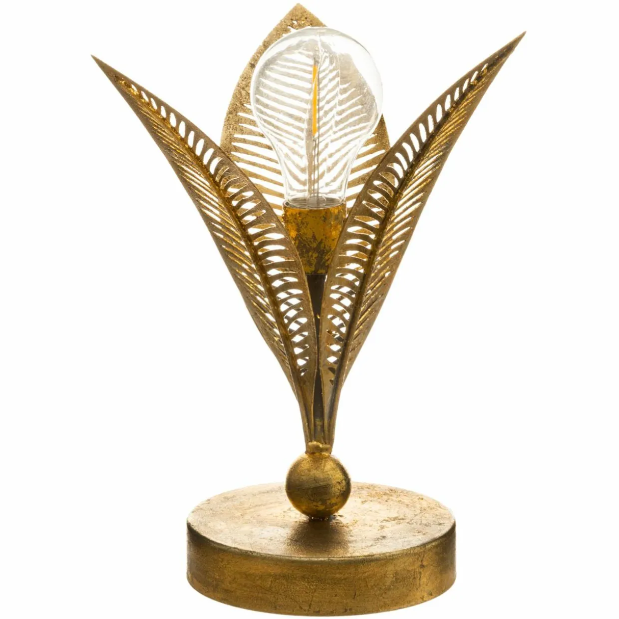Lampe à poser métal LED (H25 cm) Feuille Or