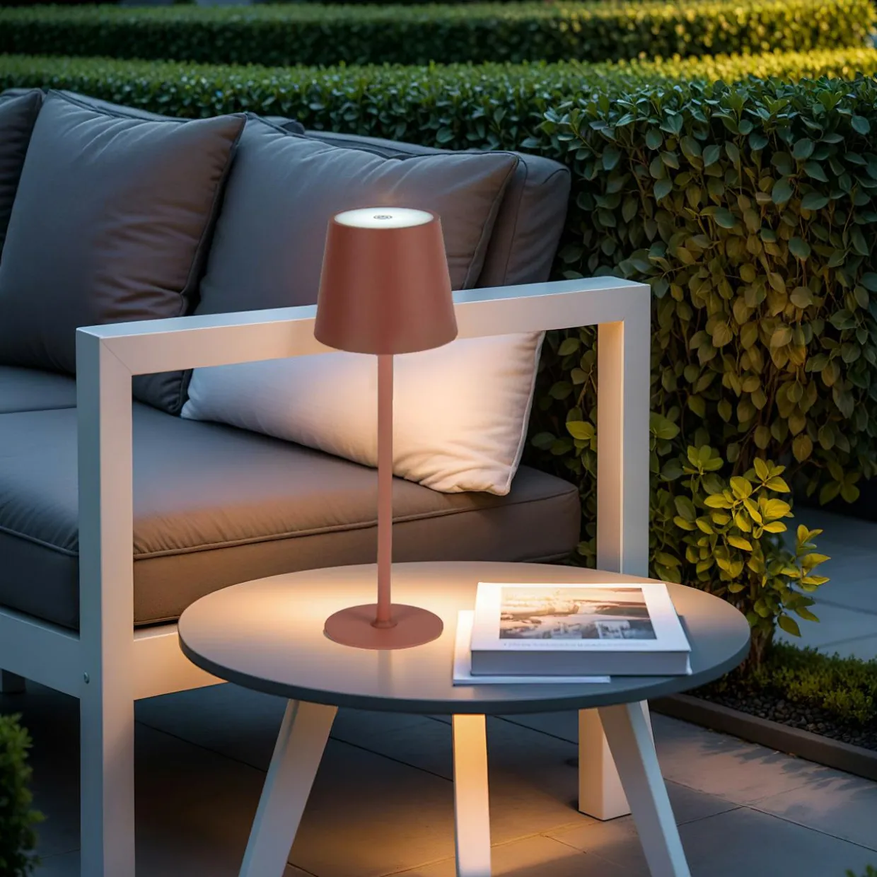 Lampe de table sans fil rechargeable USB 48 LED (H37 cm) Brooklyn Terracotta